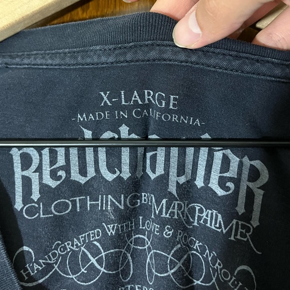 Womens Red chapter By Mark Palmer Shirt size XL Black Y2K Grunge - Picture 5 of 7